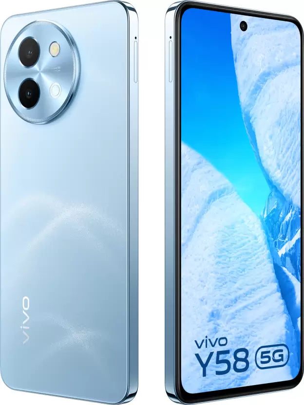 Vivo Y58 5G – 6.72” FHD+ 120Hz Display, Snapdragon 4 Gen 2, 8GB RAM | 128GB Storage, 50MP AI Camera, 6000mAh Battery (Unlocked | Refurbished)