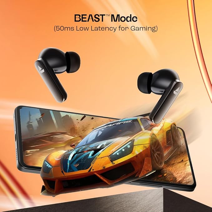 boAt Airdopes 301 TWS in Ear Earbuds, 75hrs Playtime, Quad Mics with ENx