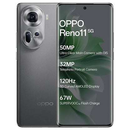 Oppo Reno 11 5G – 6.7” AMOLED Display, 8GB RAM | 256GB Storage, Dimensity Chipset, 50MP Dual Camera (Unlocked | Refurbished)