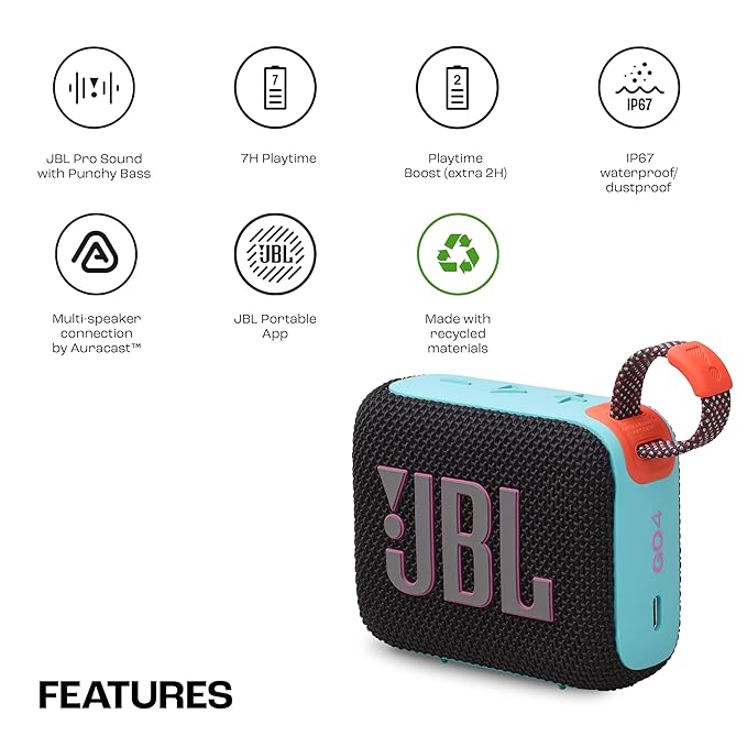 JBL Go4,Wireless Ultra Portable Speaker