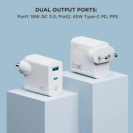boAT WCD Double Port QCPD Charger